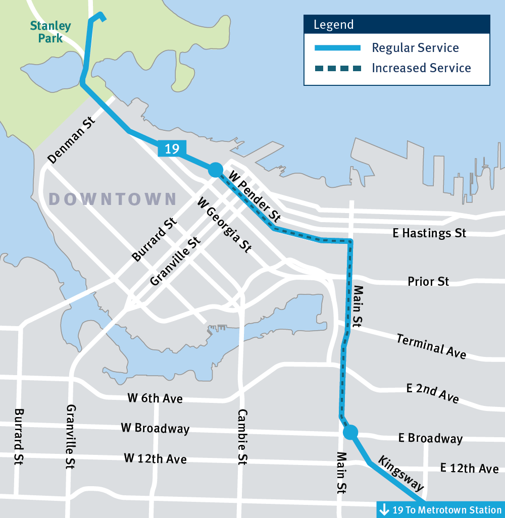 Map of route 19 service changes