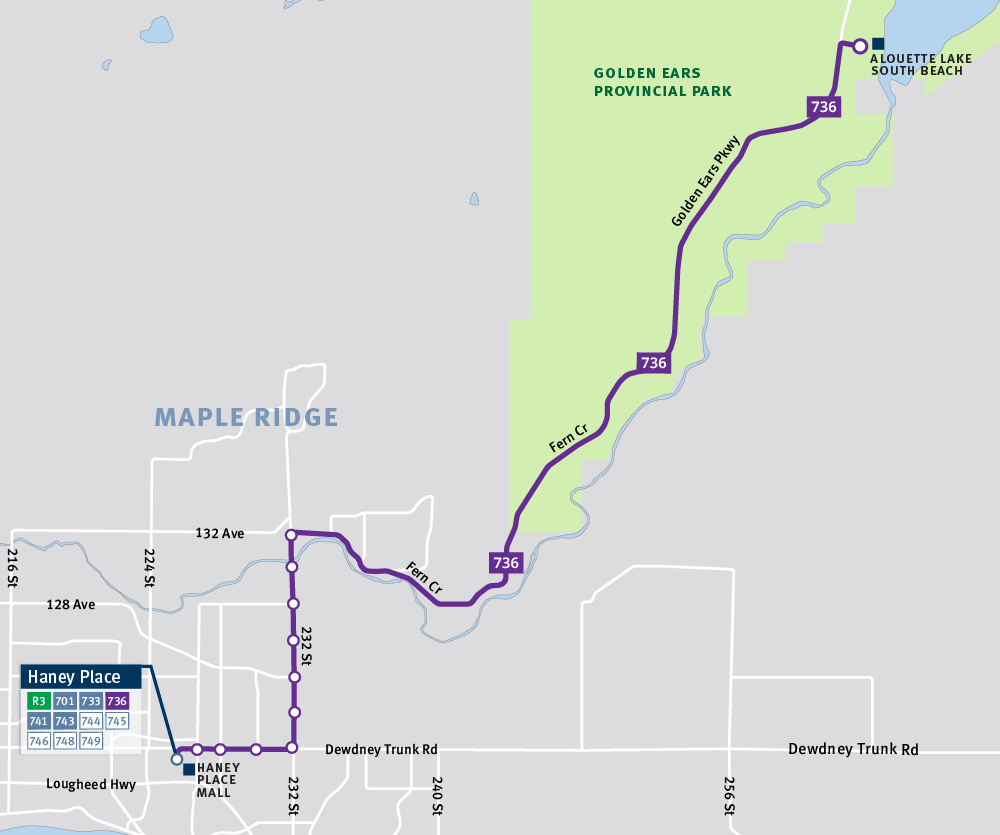 Map of route 736 service changes