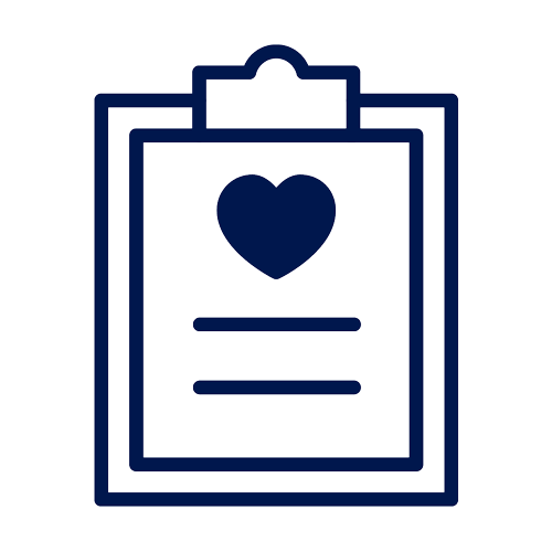 icon of a clipboard with a health assessment document on it