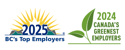 2024 BC Top Employer logo, 2024 Canada's Greenest Employer logo