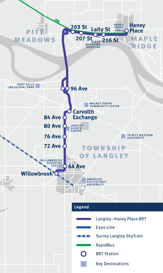 Map for the Langley Haney Place BRT