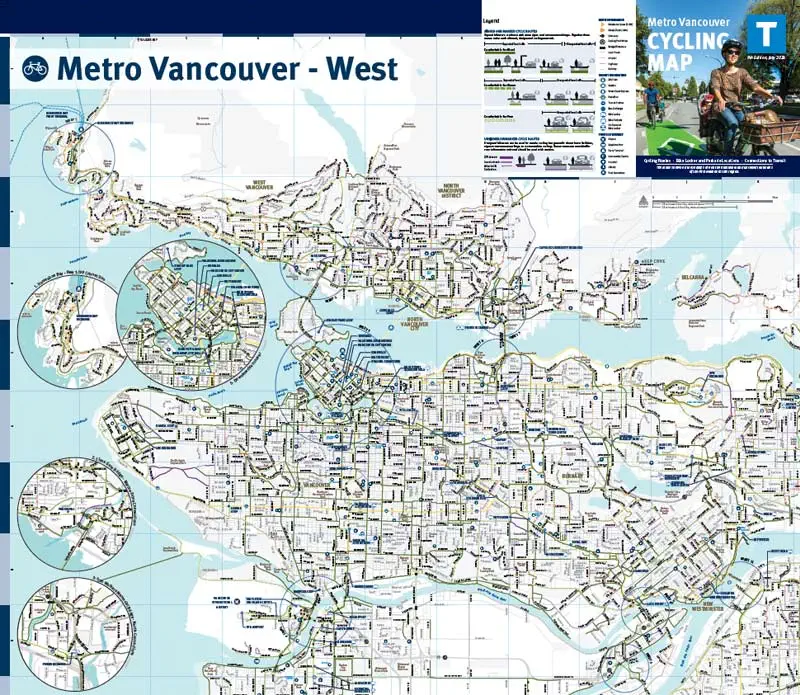 Metro Vancouver West cycling map