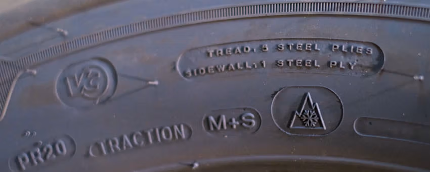 3 Peak Mountain Snowflake Tire close up