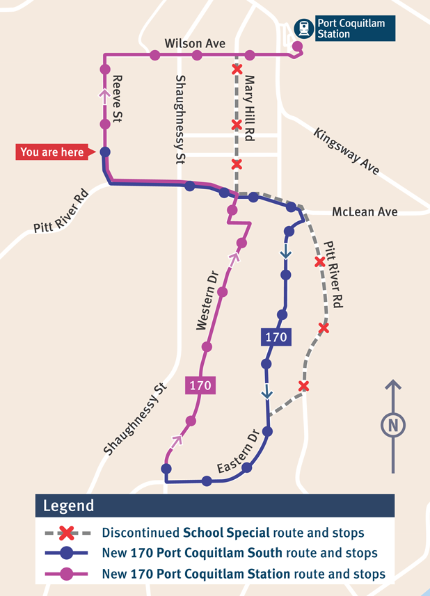 861 Riverside Secondary School Special Bus Map